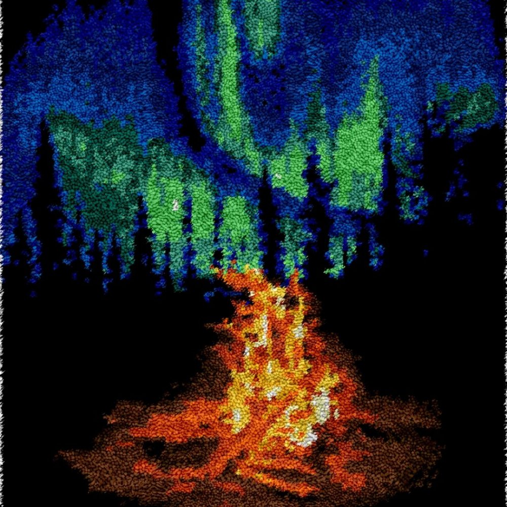 Campfire | Rug Making Latch Hooking Kit (52x38cm print canvas)